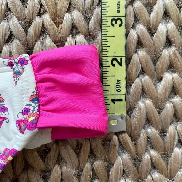 NWT Gianni Bini Diamond Border Pink and White Bikini Bottom Large - Picture 7 of 8